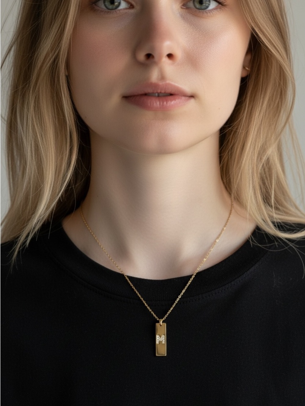 10/16 Gold Initial Bar Necklace - Women Jewelry